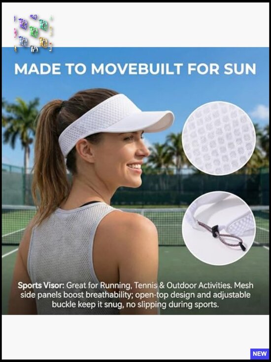 Wide Brim Sun Visor Hat Quick Dry Adjustable Lightweight for Golf Tennis main image 5